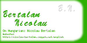 bertalan nicolau business card